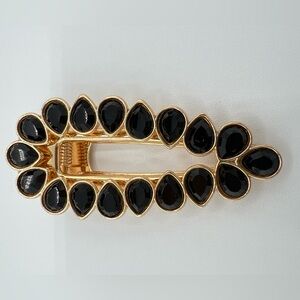 Black Crystal Alligator Clip NWOT